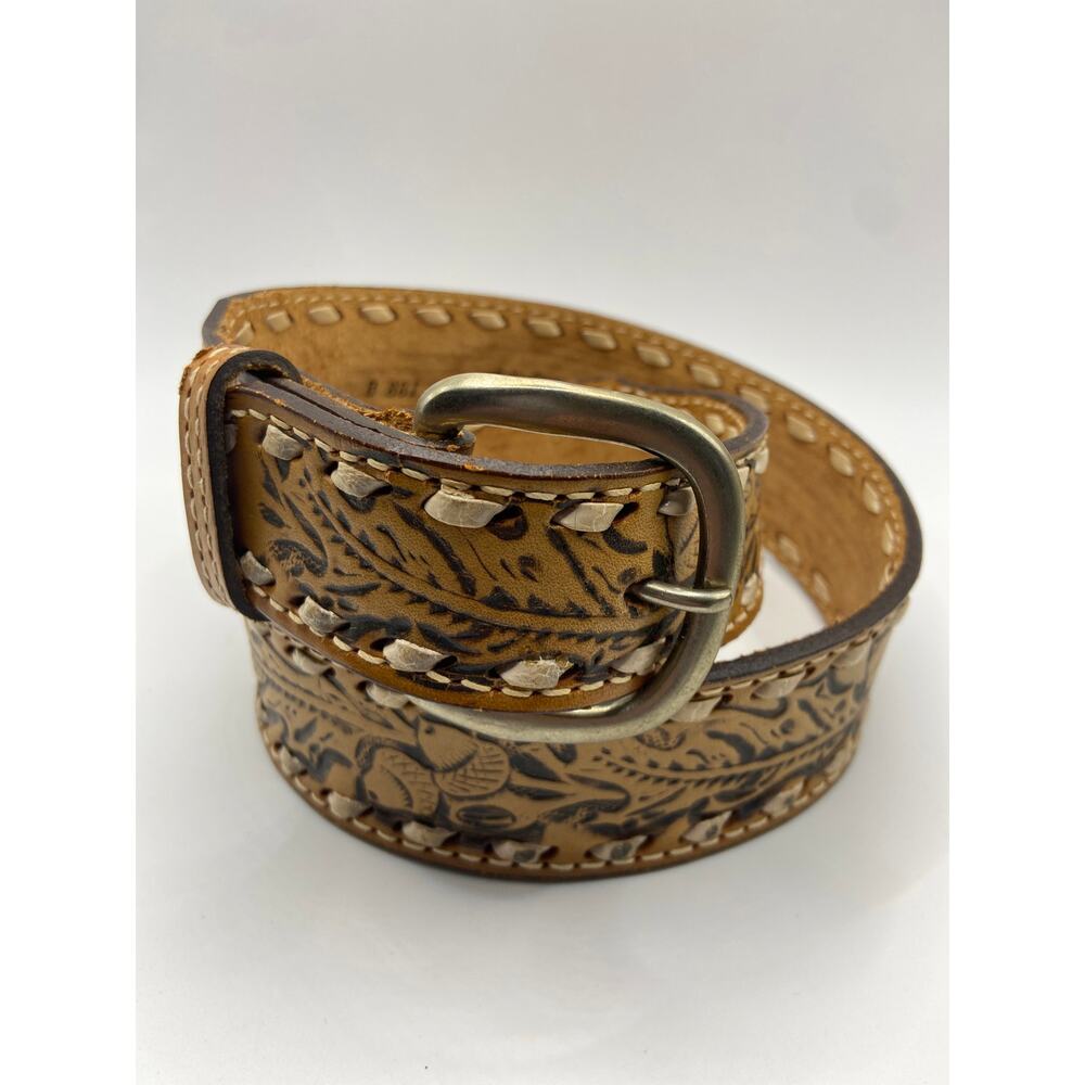 Nocona Leather Western Tooled Belt